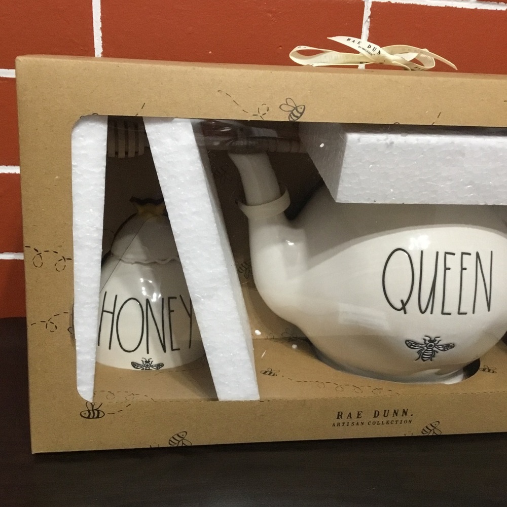 NEW Rae Dunn Artisan Collection Ceramic TEAPOT w/ HONEY POT 🍯 SET